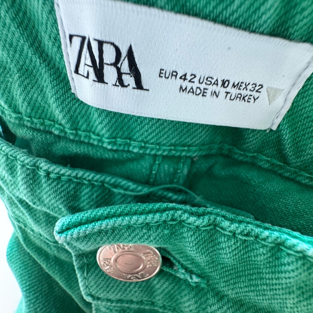 Zara Vibrant Green Denim Pants